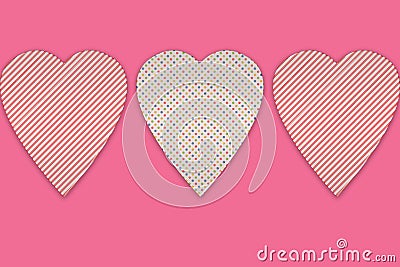 Valentine`s Day and Love Symbol.Three Red Candy Heart o Stock Photo