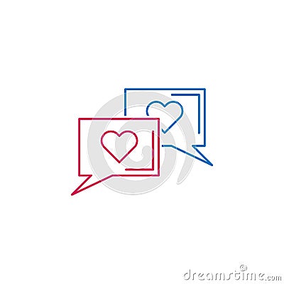 Valentine`s day, message, hearts icon. Can be used for web, logo, mobile app, UI, UX Vector Illustration