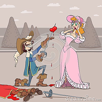 Valentine's Day of musketeer Vector Illustration