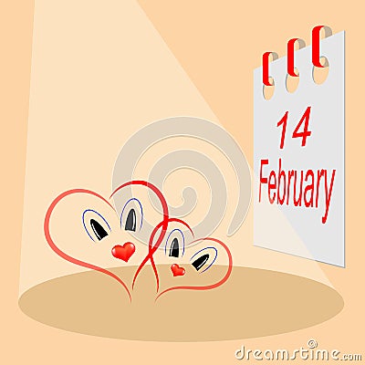 Valentine`s Day, the picture Vector Illustration