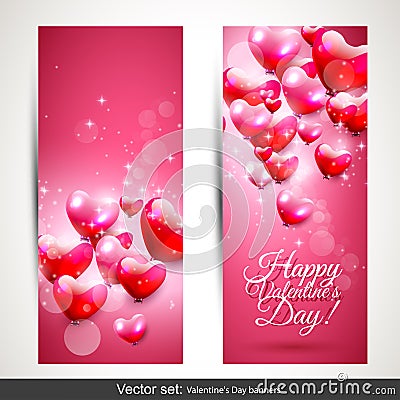 Valentine's Day pink banners Stock Photo