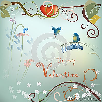 Valentine's Day post card Vector Illustration