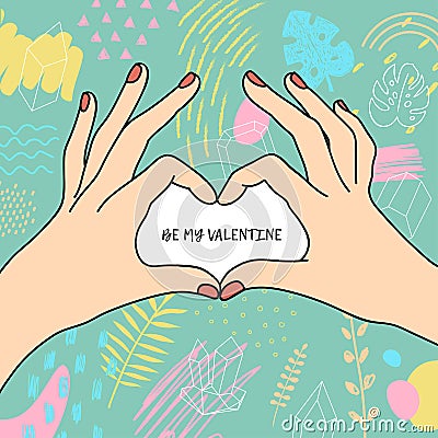 Valentine`s Day poster Stock Photo