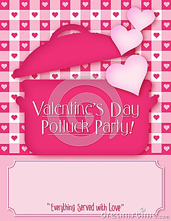 Valentine`s Day Potluck Invitation Stock Photo