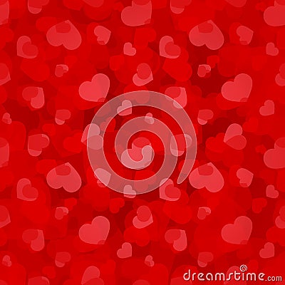 Valentine's day red seamless pattern with hearts. Vector eps-10. Vector Illustration