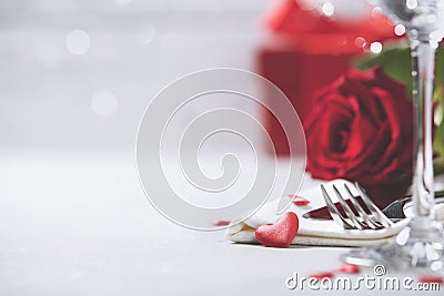 Valentine`s Day or romantic dinner concept Stock Photo