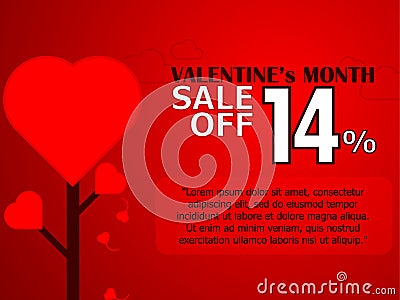 Valentine`s Day sale banner background Stock Photo