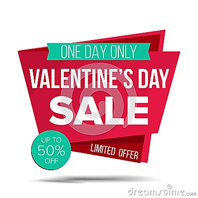 Valentine s Day Sale Banner Vector. Shopping Love Background. Discount Special February 14 Offer Sale Banner. Product Vector Illustration