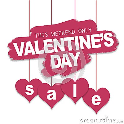 Valentine`s day sale offer, banner template Stock Photo