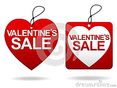 Valentine's Day Sale Tage Vector Illustration