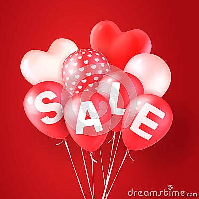 Valentine`s Day Sale Vector Illustration