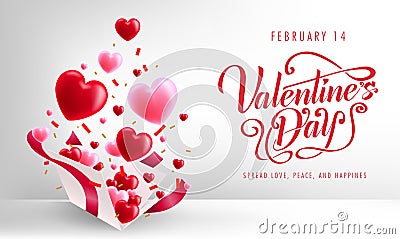 Valentine`s Day Simple Banner Background Greeting Card Lovely Design Vector Illustration