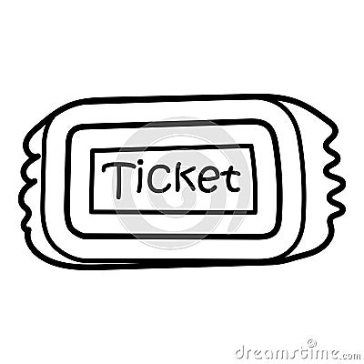 valentine's day ticket cinema theater date love Vector Illustration