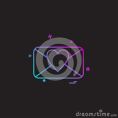 valentine's heart massage icon vector design Vector Illustration