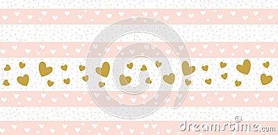 Valentine`s pattern with hearts and doodles Vector Illustration