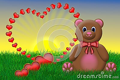Valentine's Teddy Bear Stock Photo