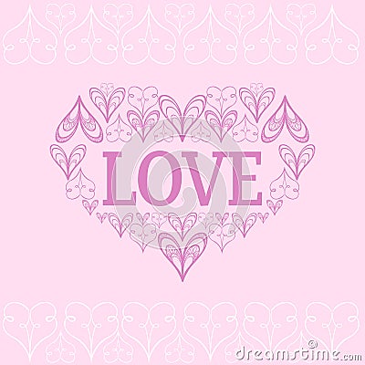 Valentine s vector background with stylized hearts Vector Illustration