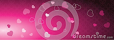 Valentine`s web banner with copy space. Template. Graphic design eleme Vector Illustration