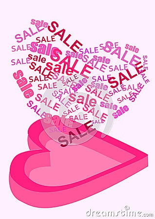 Valentine sale box Vector Illustration