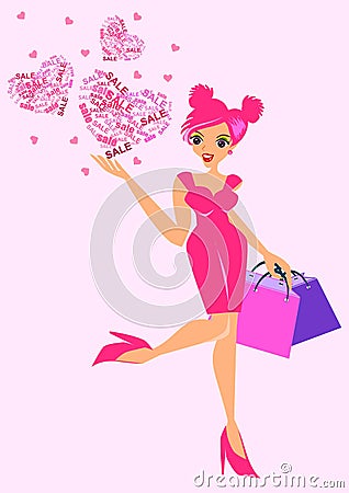 Valentine sale vector illustration Vector Illustration