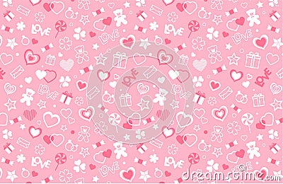 Valentine seamless pattern Vector Illustration