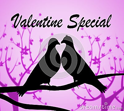Valentine Special Indicates Valentines Day And Bargains Stock Photo