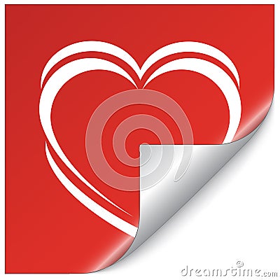 Valentine sticker Vector Illustration
