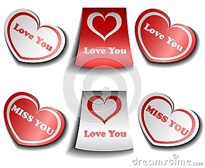 Valentine sticker set Vector Illustration