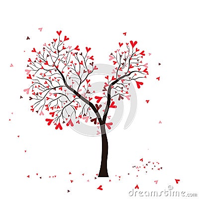 Valentine tree Vector Illustration