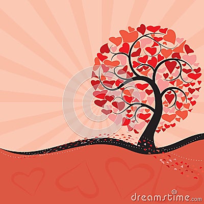 Valentine tree Vector Illustration