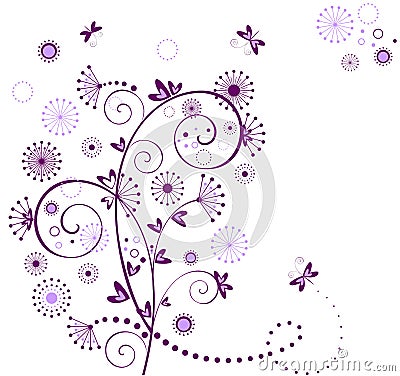 Valentine violet card Vector Illustration