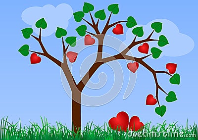 Valentine (wedding) tree Vector Illustration