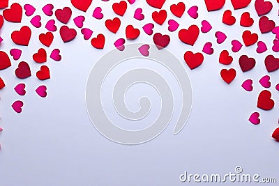 Valentine's Day Background With Red Heart Shape On White Background , Valentine's Day Concert Stock Photo