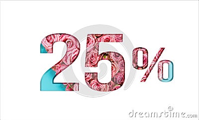 Valentine's day sale banner. Promotion of the poster sale or 25 percent discount for sale in the store Stock Photo