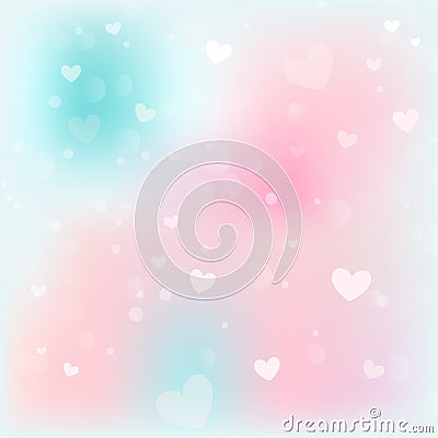 Valentines background. Abstract hearts bokeh as background Valentine day Vector Illustration