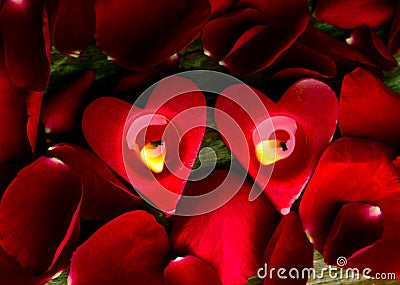 Valentines candles Stock Photo