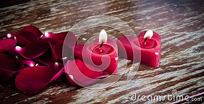 Valentines candles Stock Photo