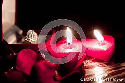 Valentines candles Stock Photo