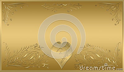 Valentines card gold plaque Stock Photo