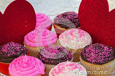 Valentines Cupcakes Stock Photo