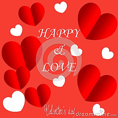 Valentines day background with balloons heart pattern. Vector Illustration