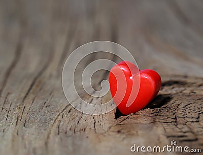 Valentines Day background. Hearts on Wooden Texture. Stock Photo