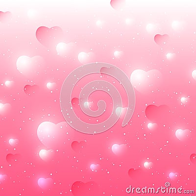 Valentines day background with hearts bokeh Vector Illustration