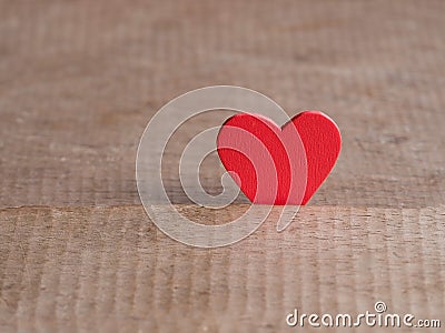 Valentines day background with red heart on wood floor. Love and Valentine concept. Happy Valentine's day Stock Photo