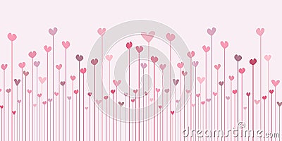 Valentines Day banner with abstract hearts design Vector Illustration