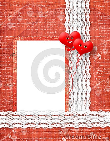 Valentines day card with hearts Stock Photo