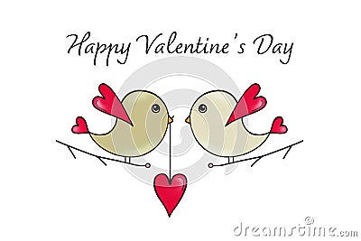 Valentines Day card with love birds Stock Photo