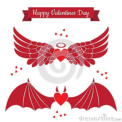 Valentines day flat icons Vector Illustration