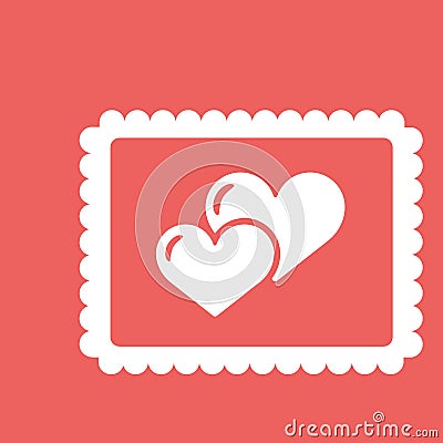 Valentines Day greeting card. Love concept in flat style. Vector Illustration