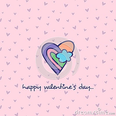 happy valentines day greeting card vector illustration Vector Illustration